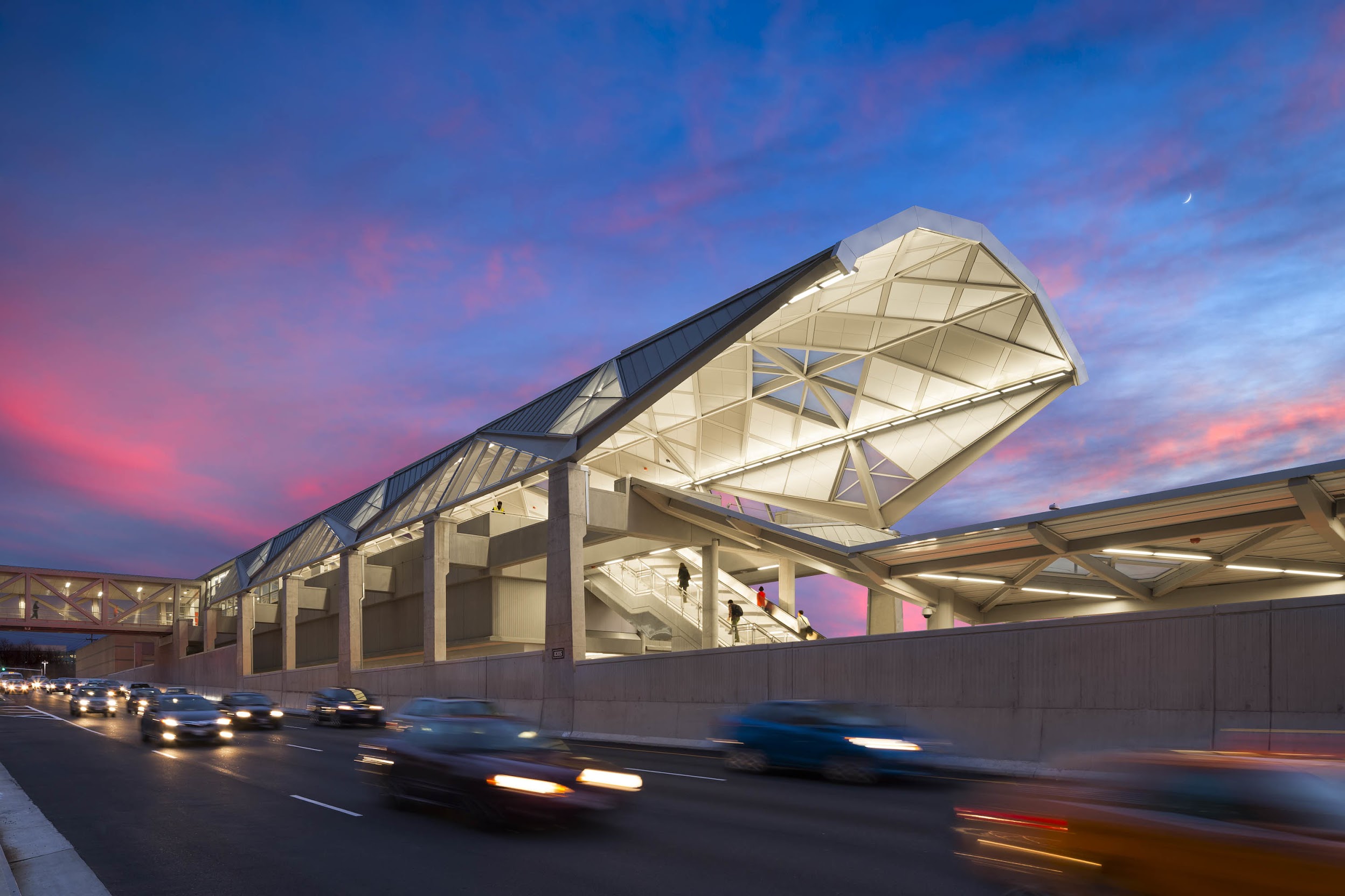 METRO Silver Line Extension at dusk