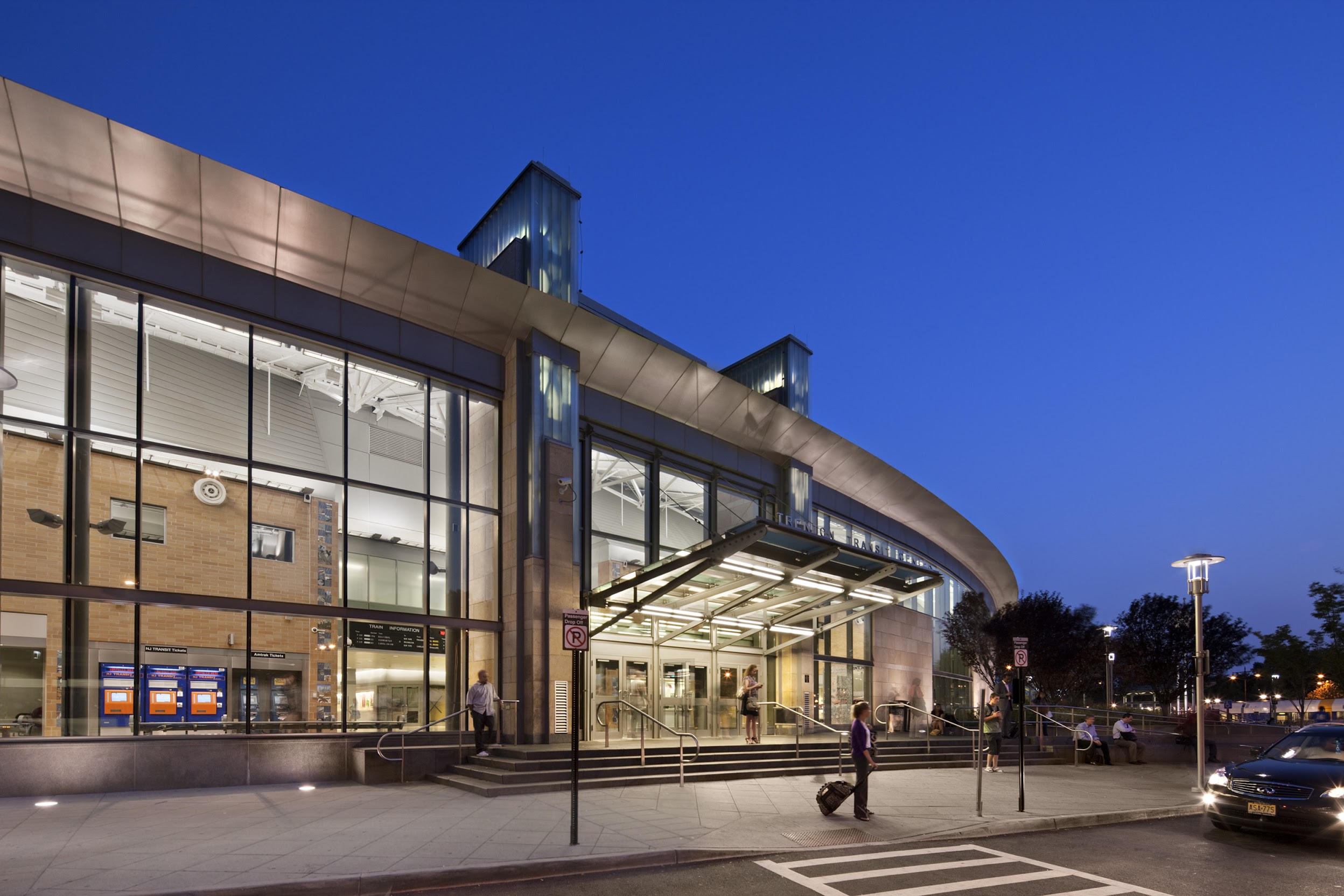 Trenton Transit Center at night