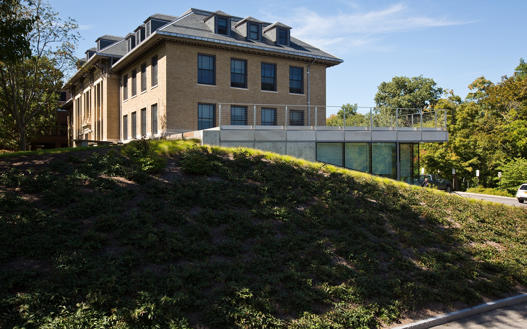 Fernow Hall blends into the surrounding landscape