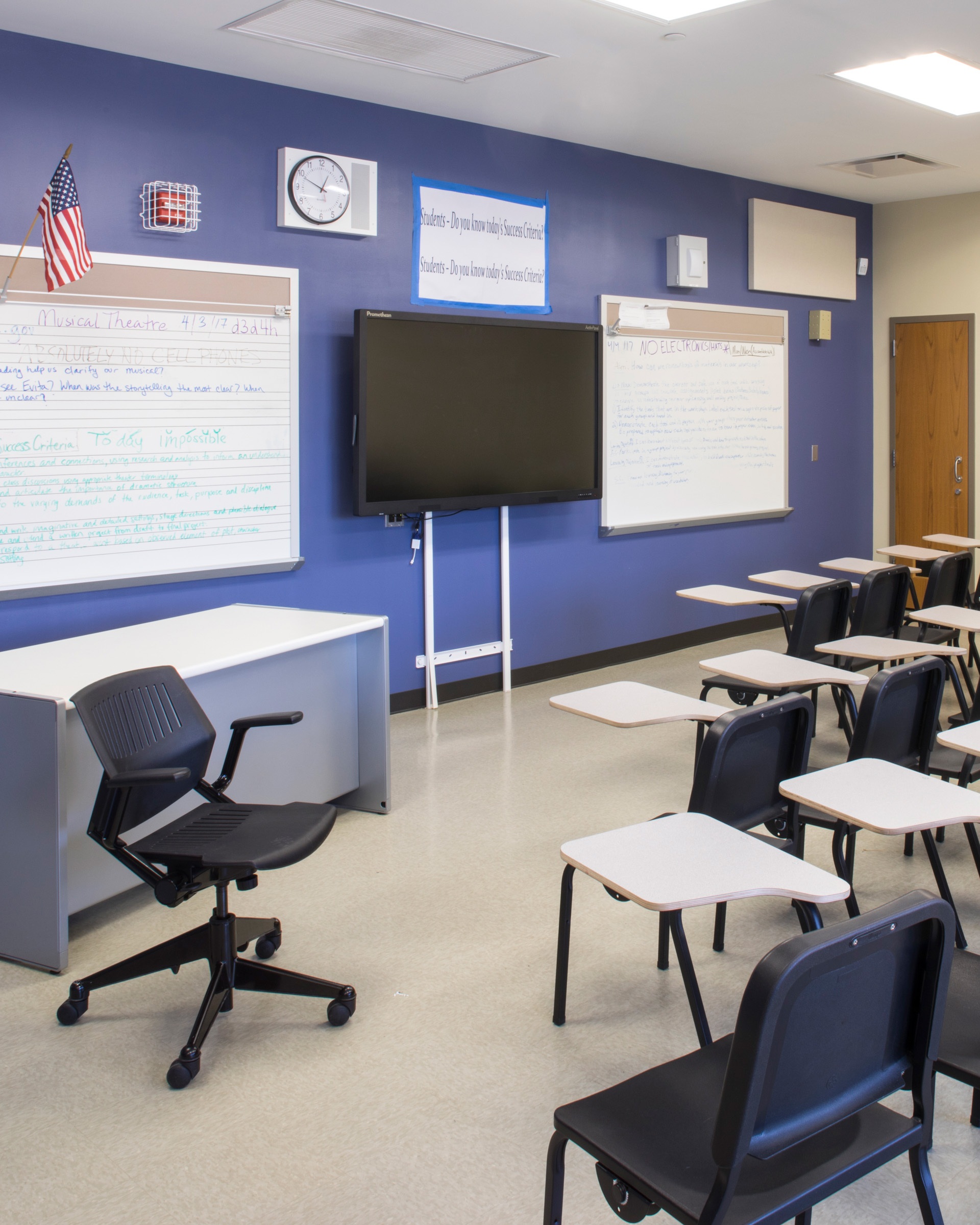 Classroom at the Susan E. Wagner High School Performing Arts Annex
