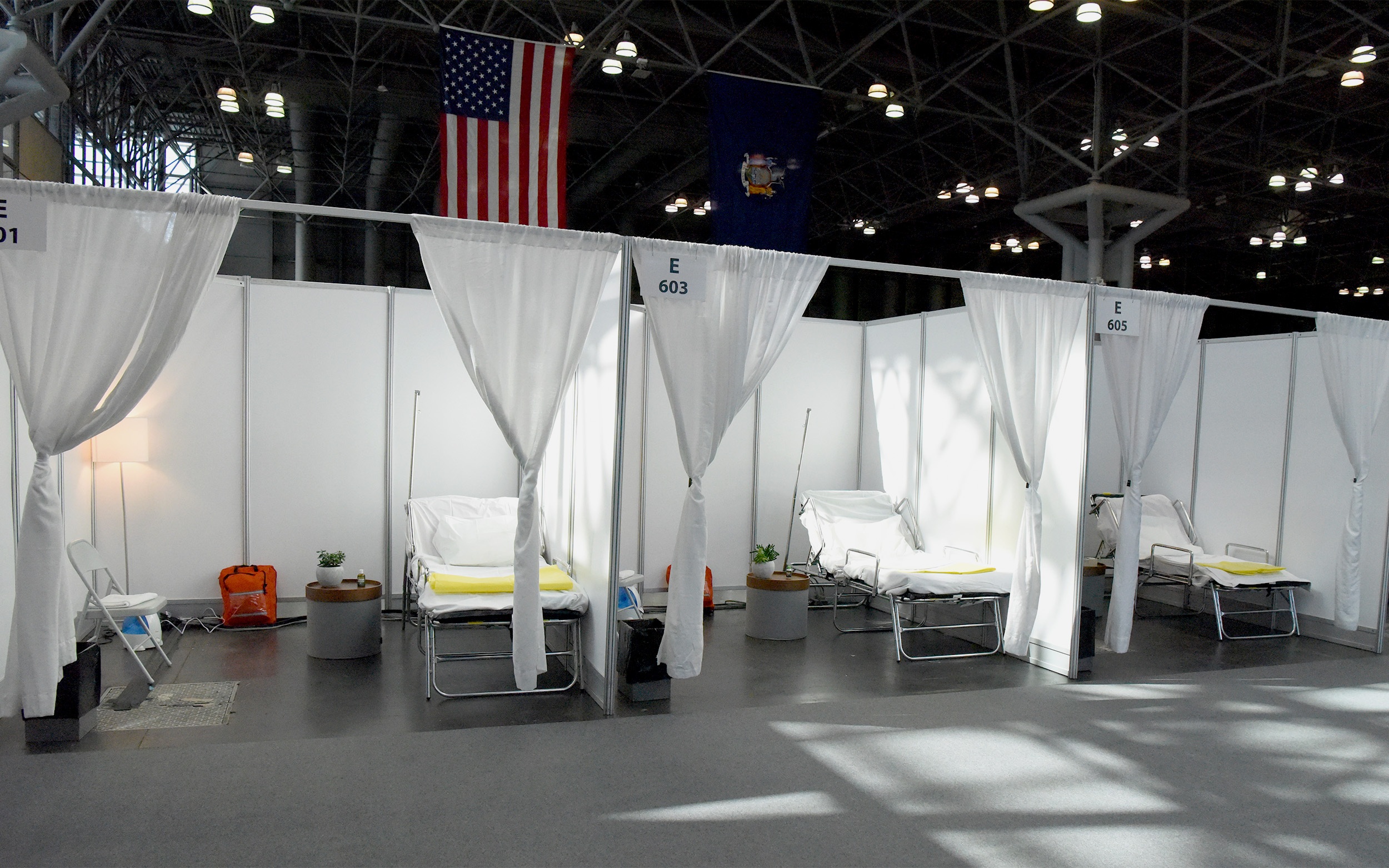 Javits Center temporary hospital room