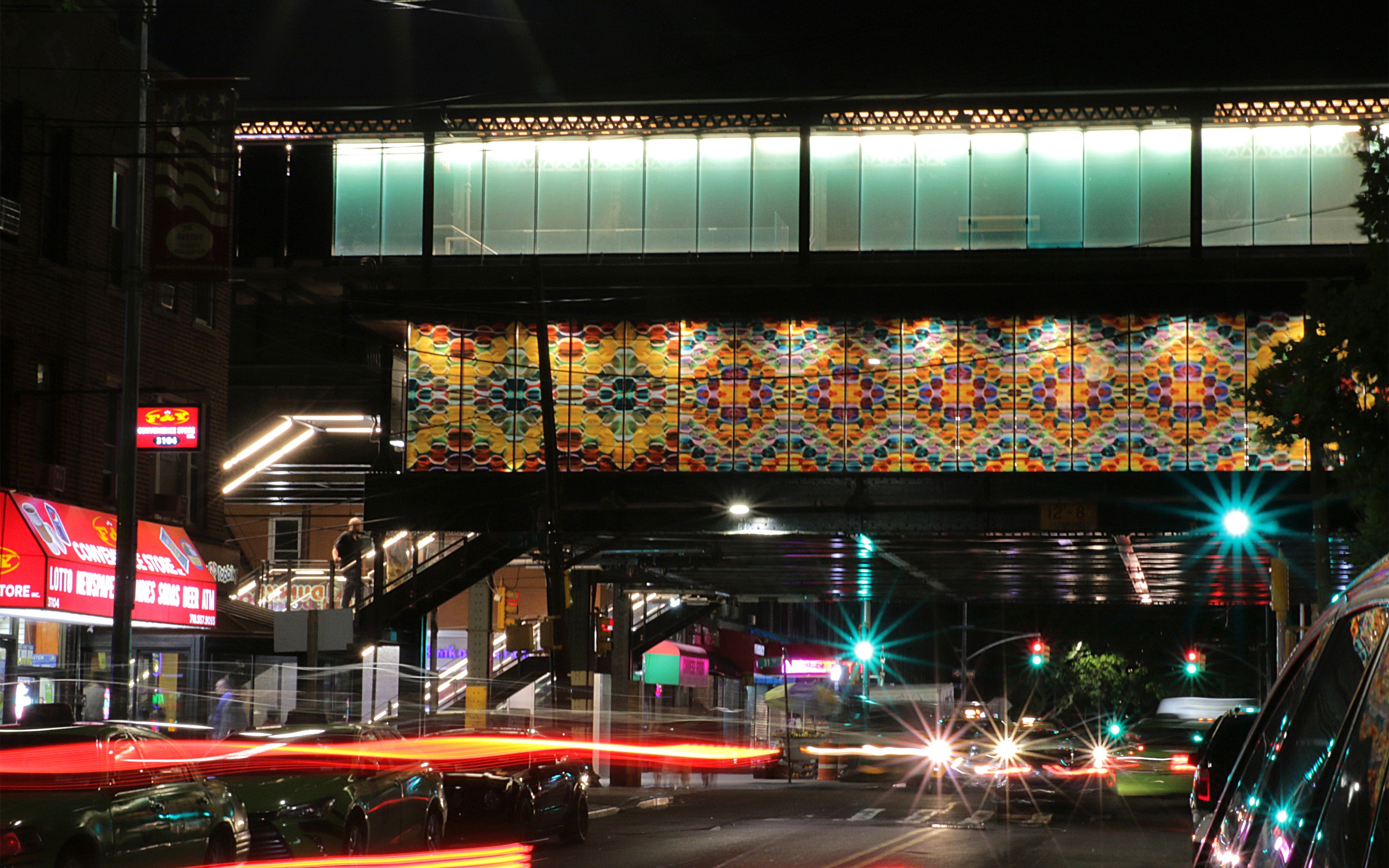 Astoria subway station at night