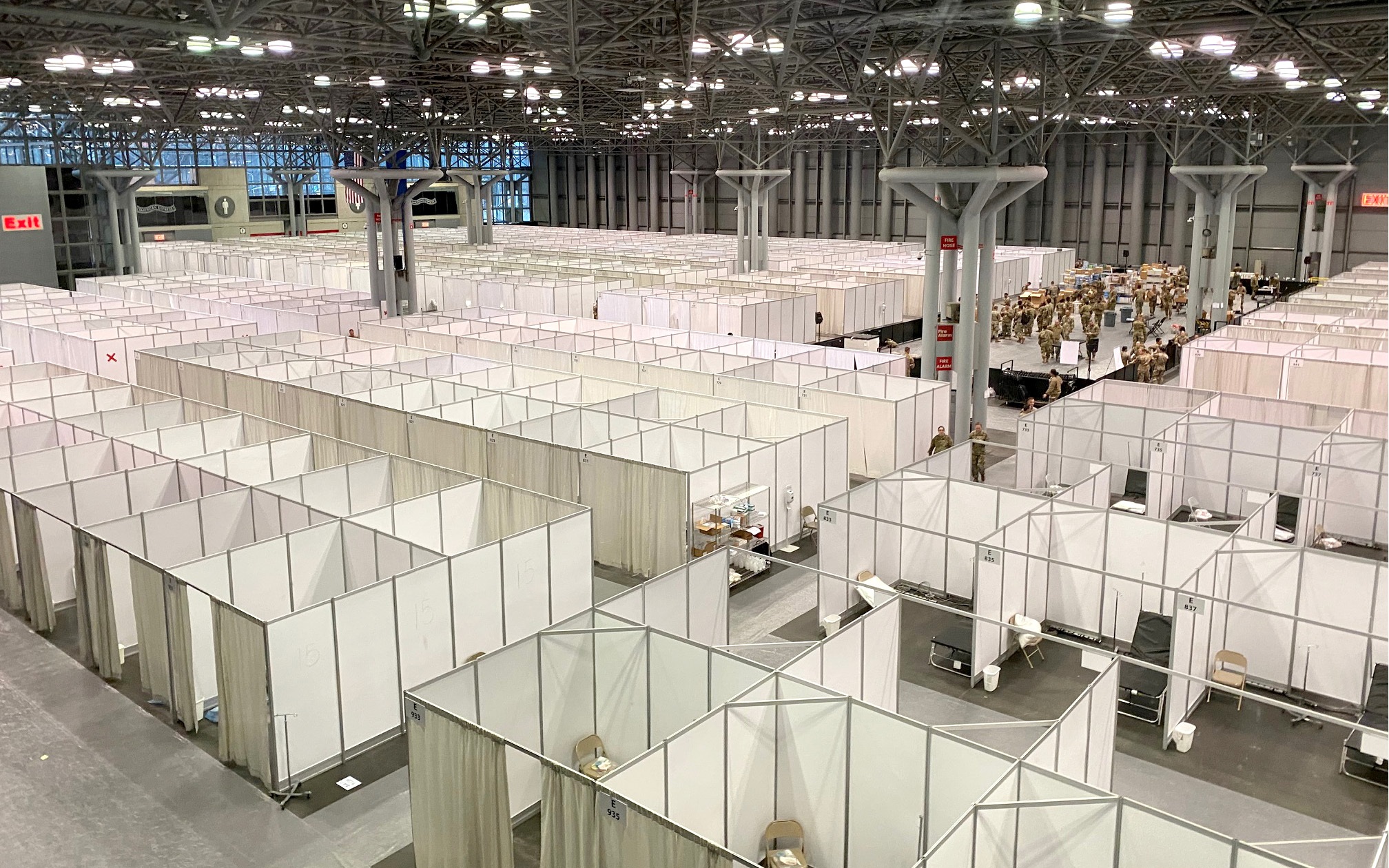 Javits Center Medical Station & Temporary Field Hospital birds eye view