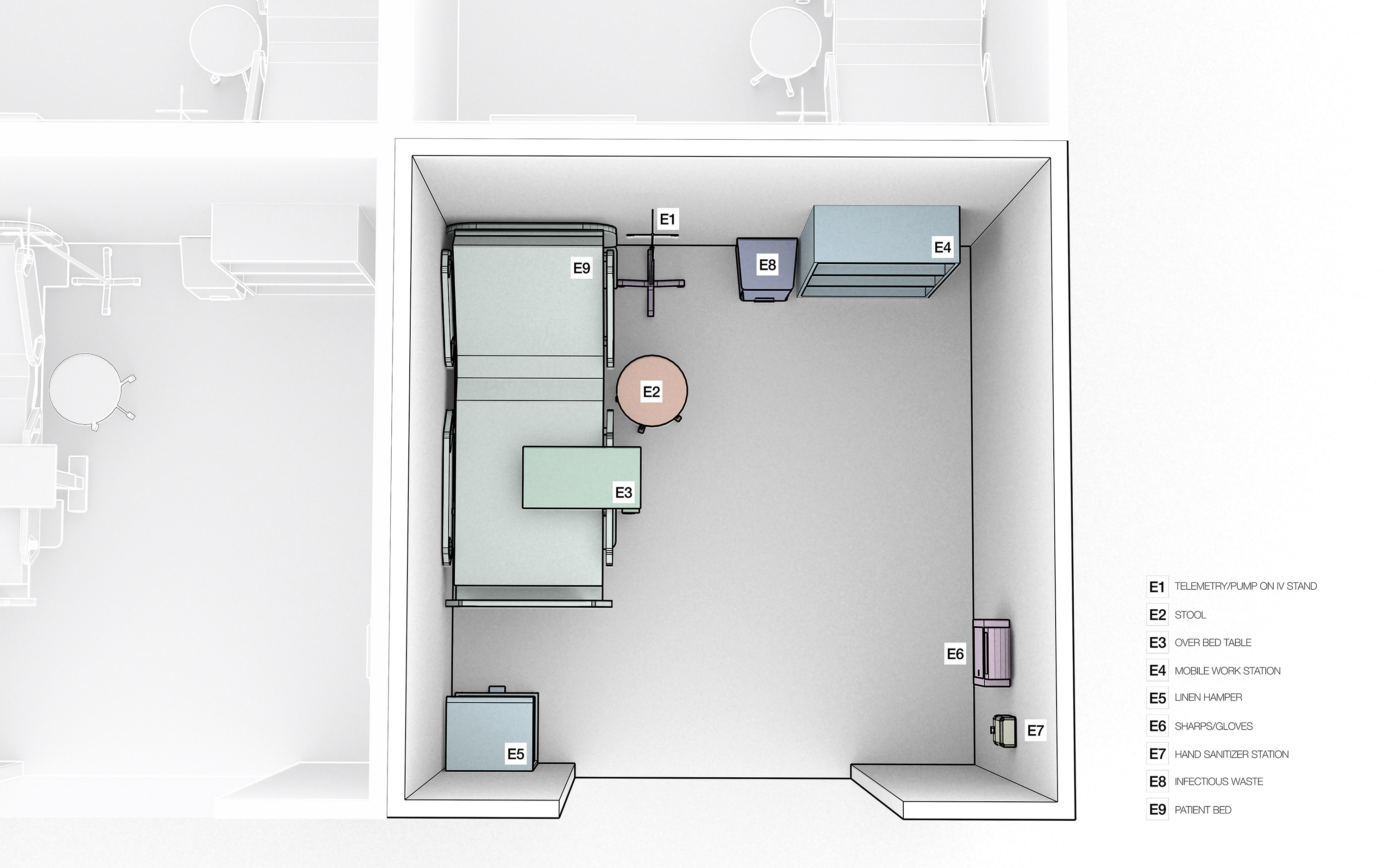 Javits Center Medical Station & Temporary Field Hospital room / plan view