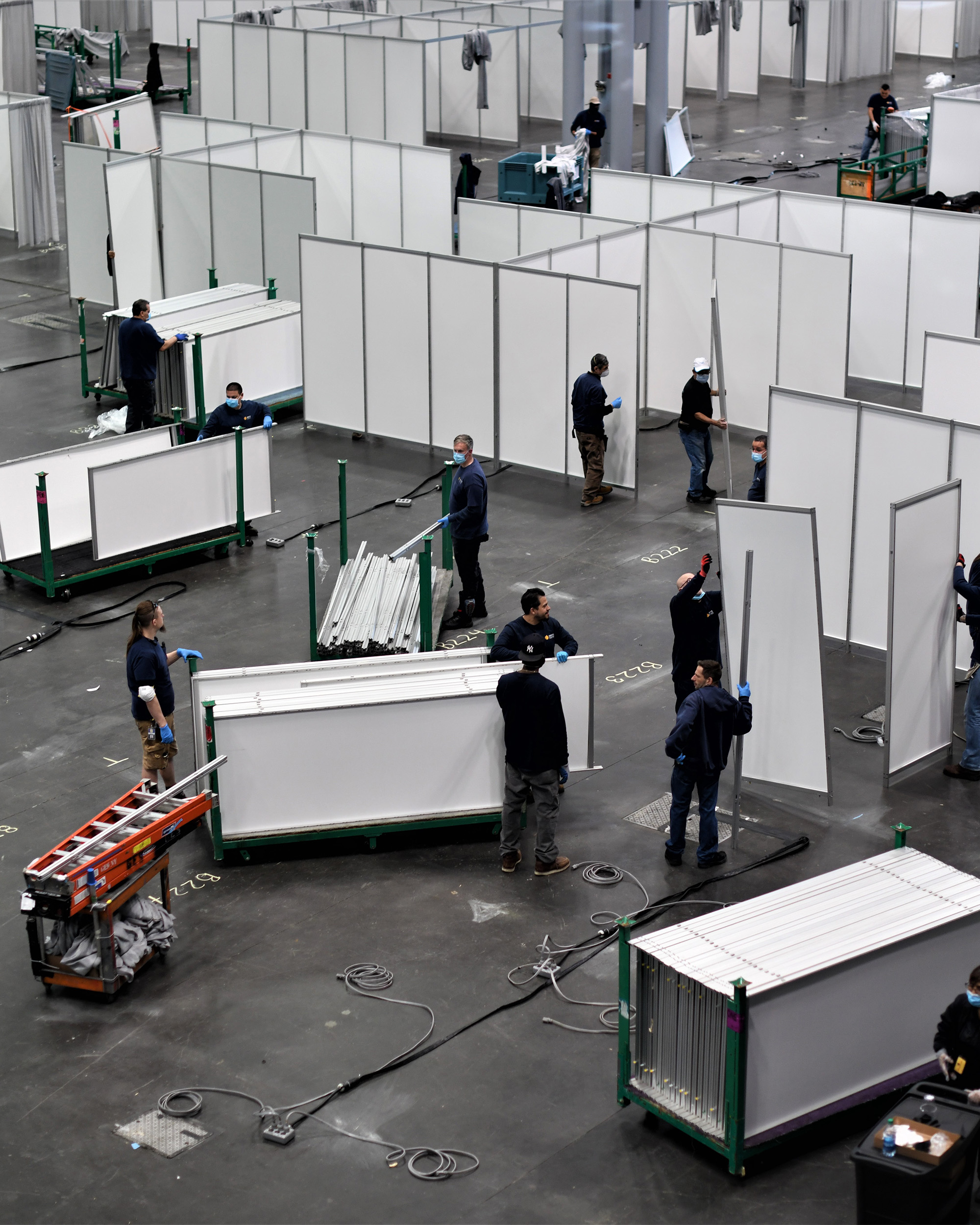 Javits Center Medical Station & Temporary Field Hospital set up