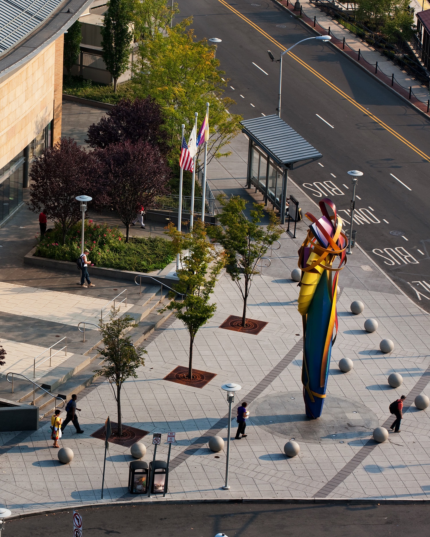 Trenton Transit Center plaza and public art