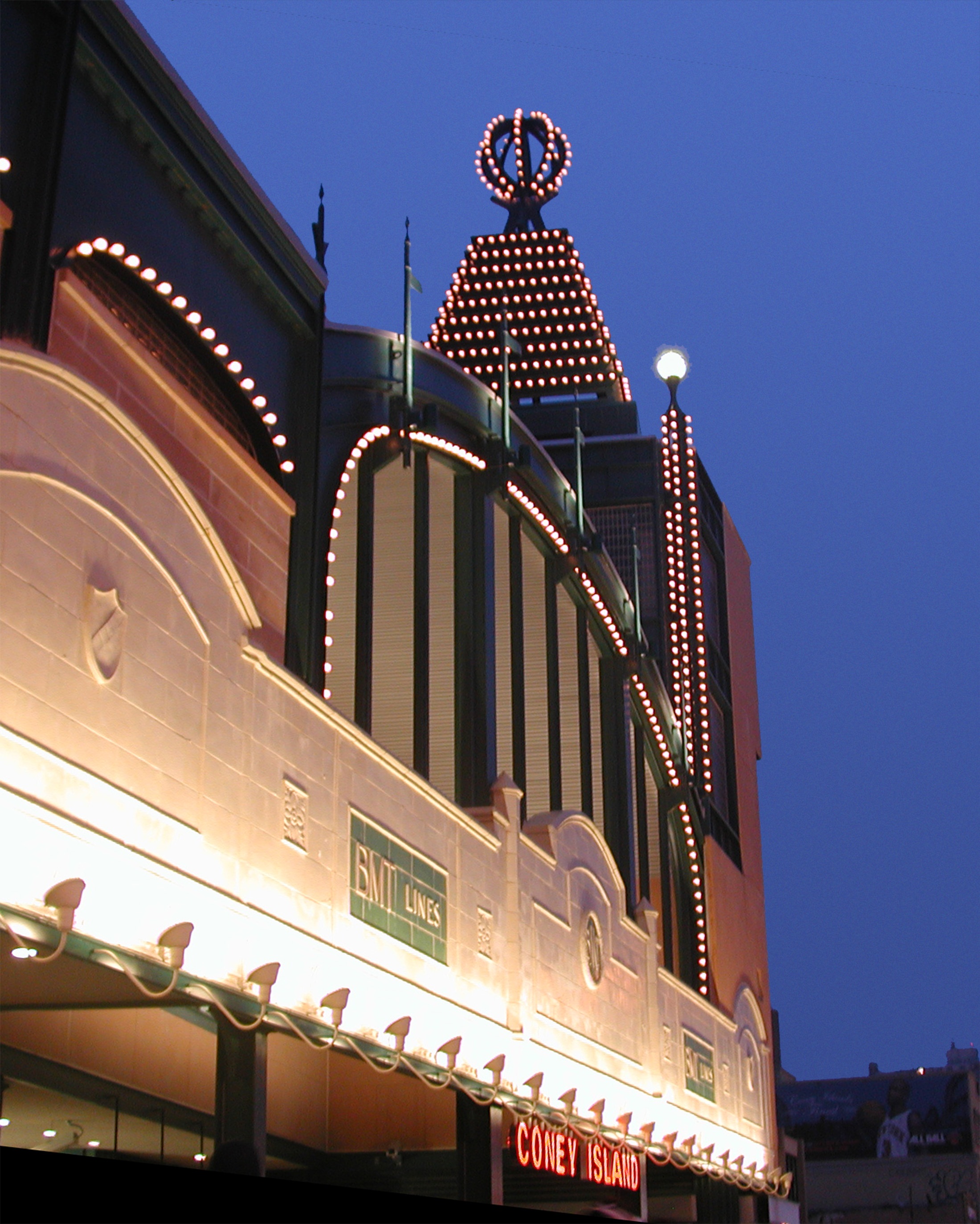 Stillwell Avenue Station at dusk