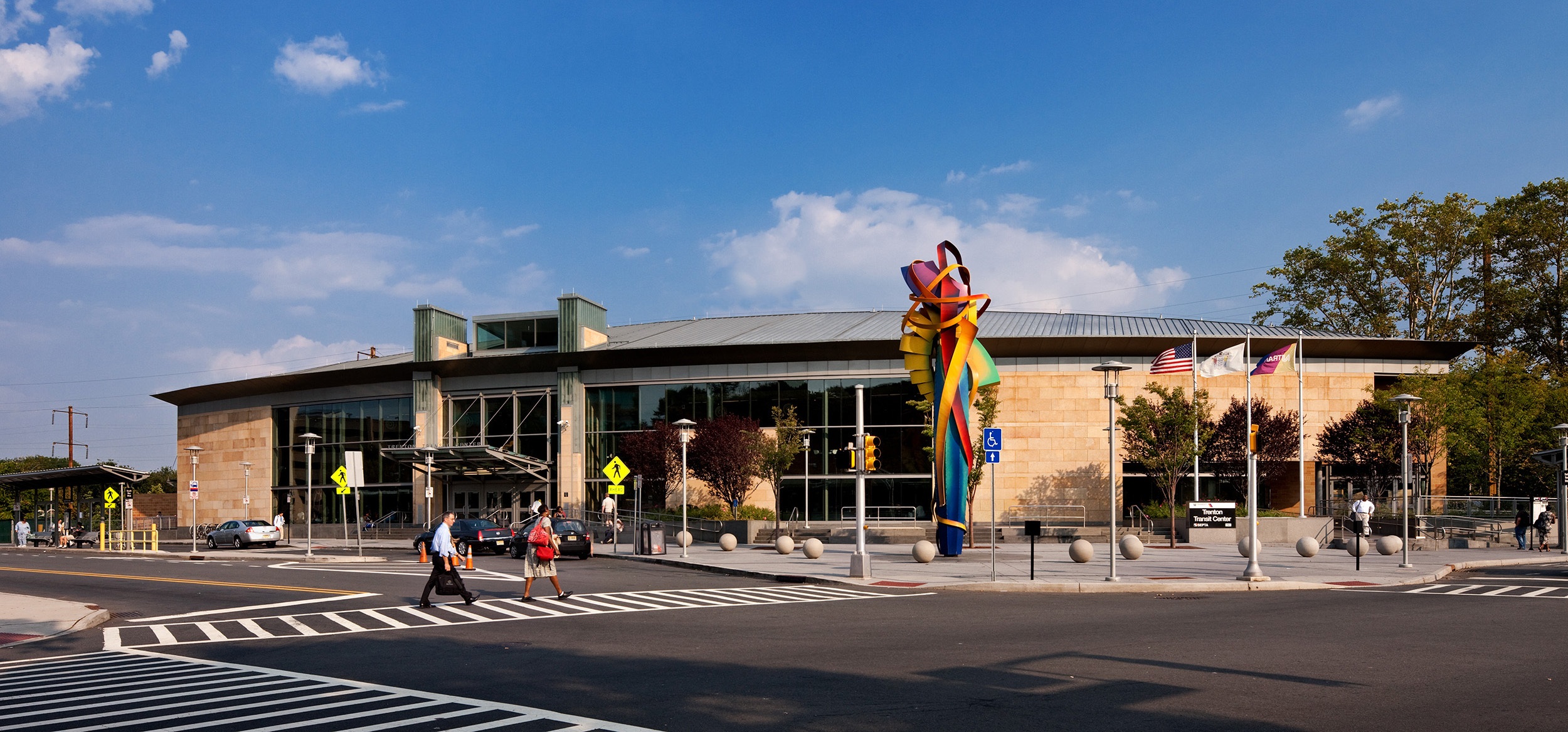 Trenton Transit Center façade and frontal view