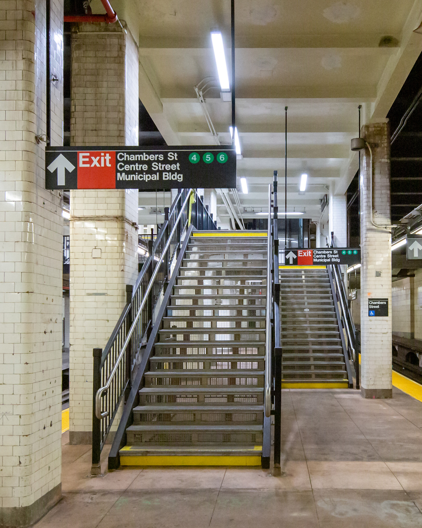 new staircases from the subway platform to station mezzanine