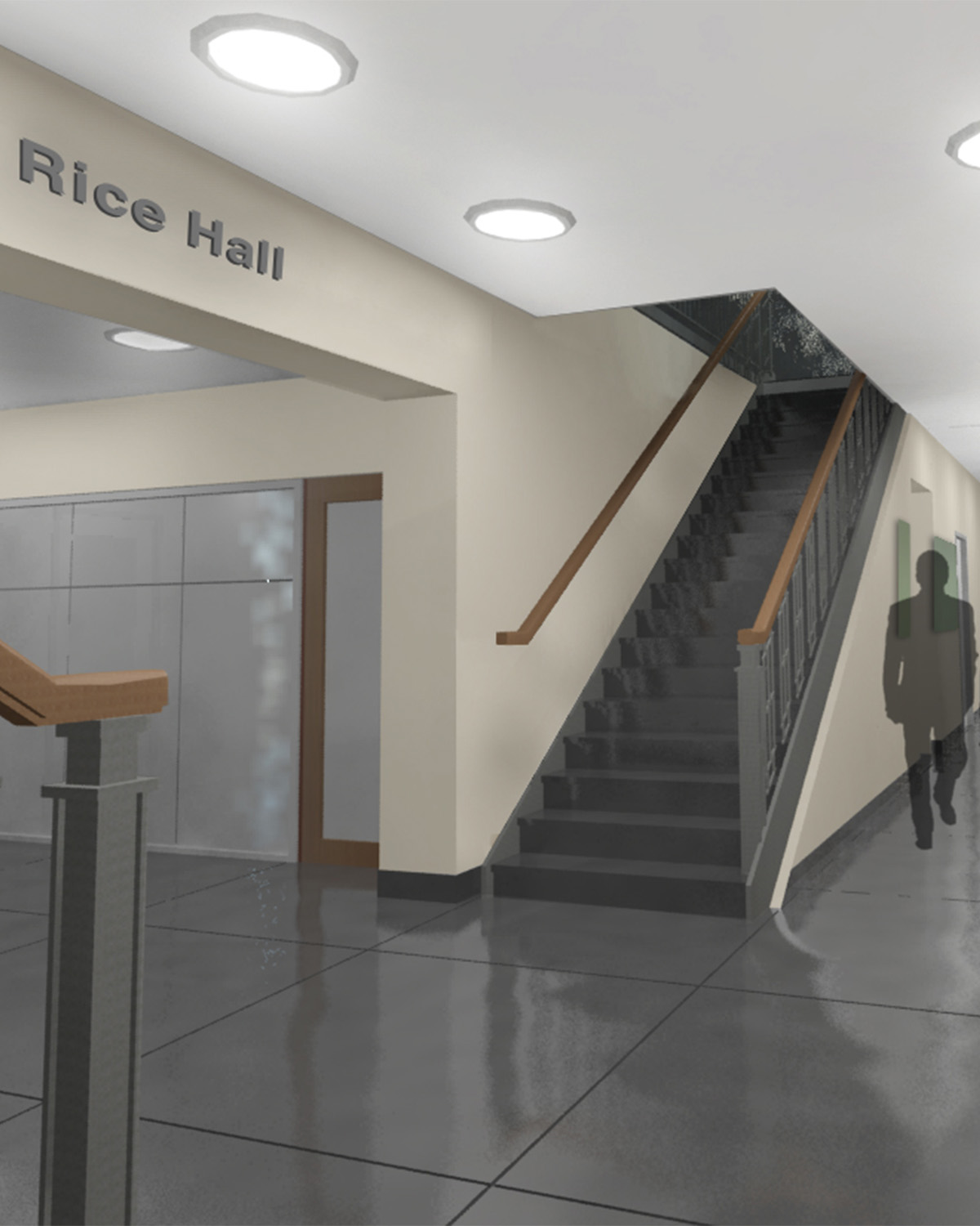 Cornell University Rice Hall staircase