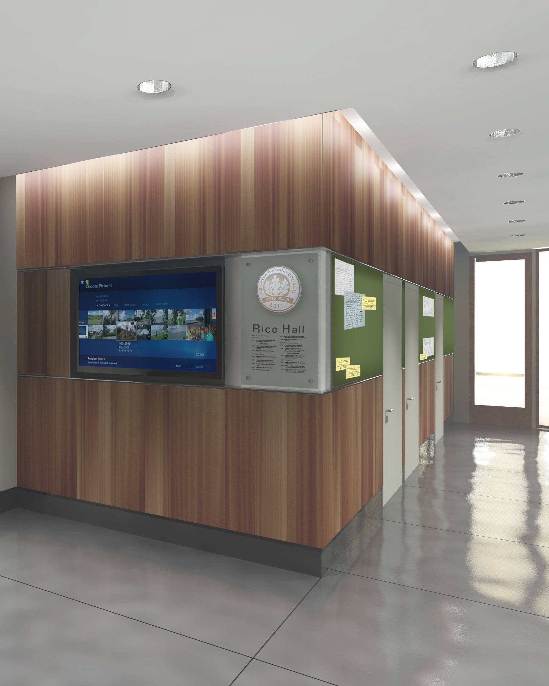 Cornell University Rice Hall lobby rendering