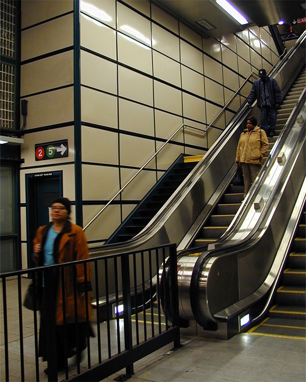 interior gun hill road station escalator