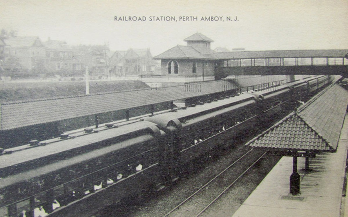 black and white historical image of station