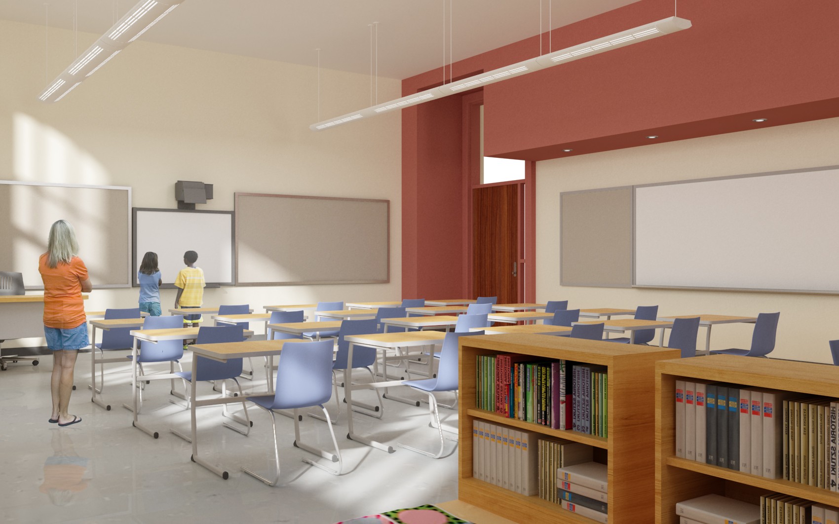 interior render of classroom