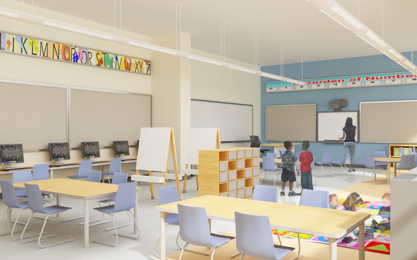 interior render of classroom