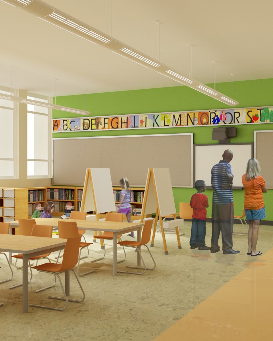 interior render of classroom