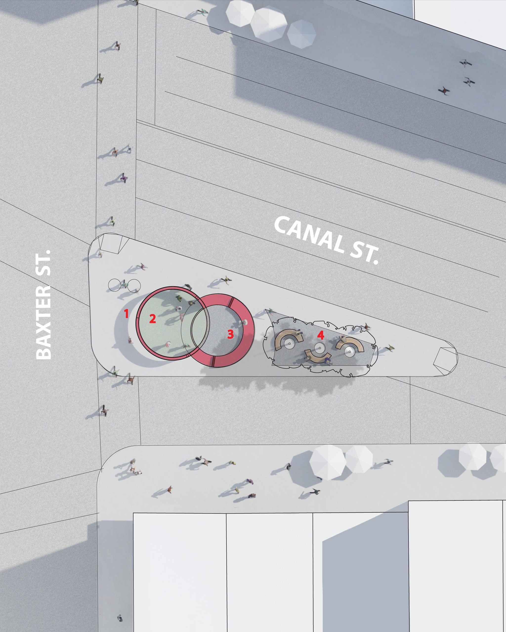 aerial diagram of G8WAYS to Chinatown marker