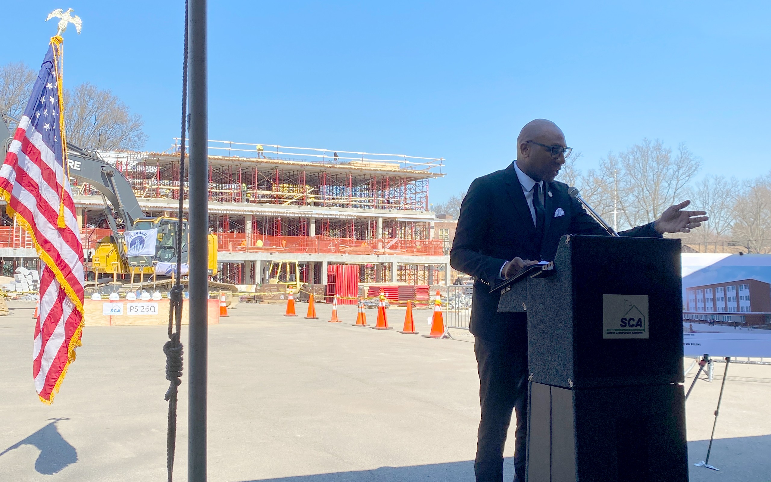 Queens Borough President Donovan Richards at PS 26Q groundbreaking