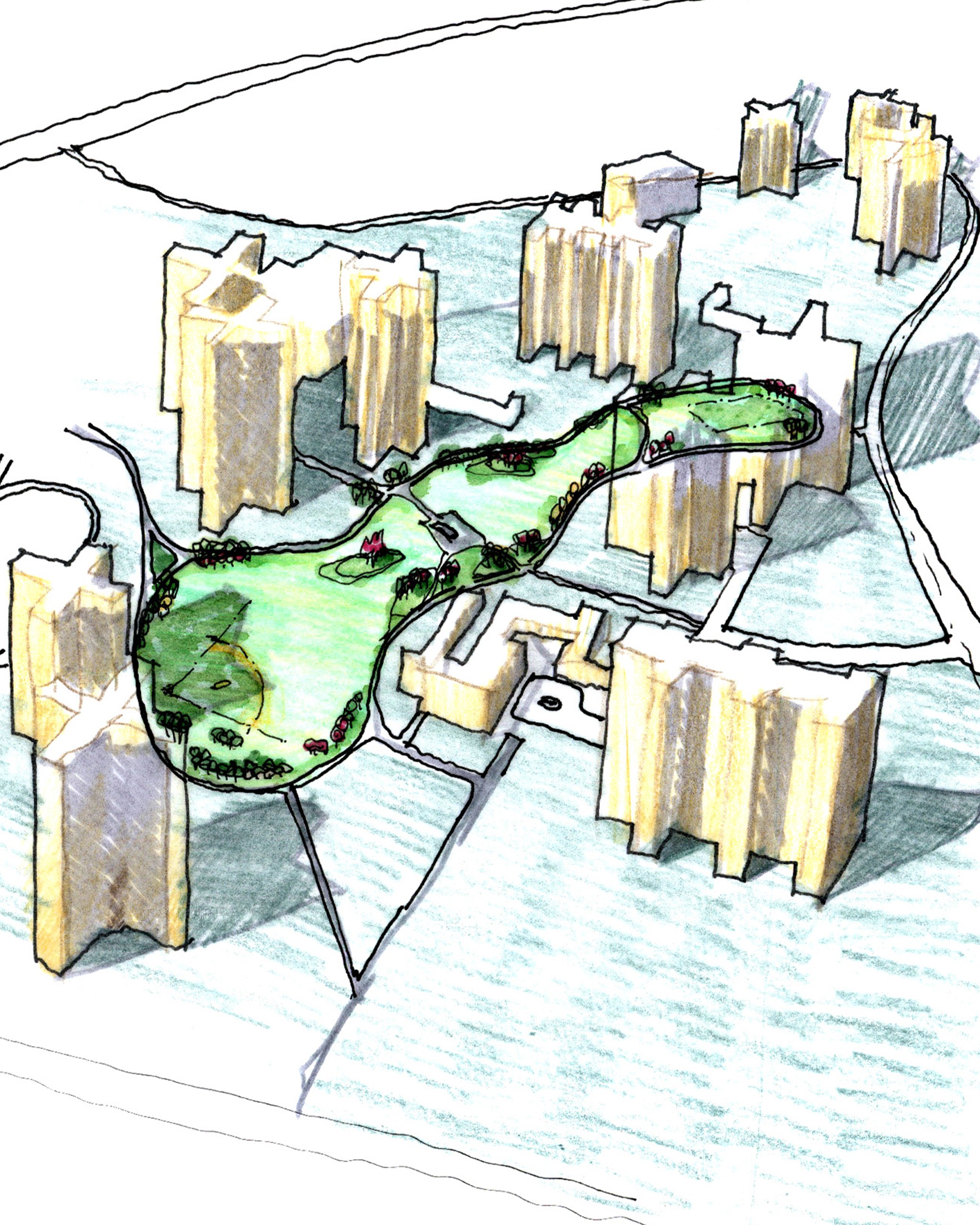 sketch of Co-op City Greenway