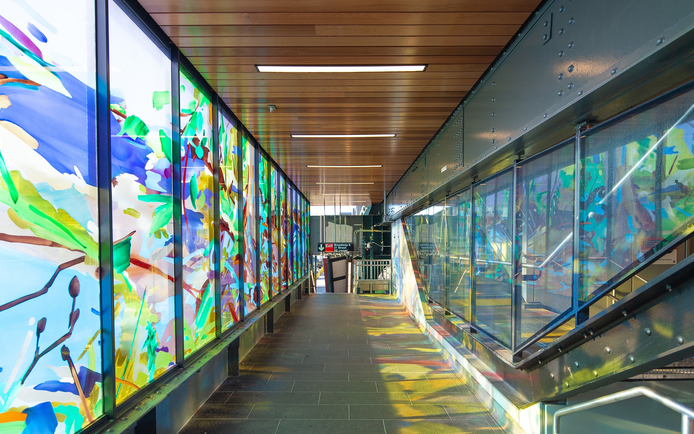 Sun-filled subway passageway