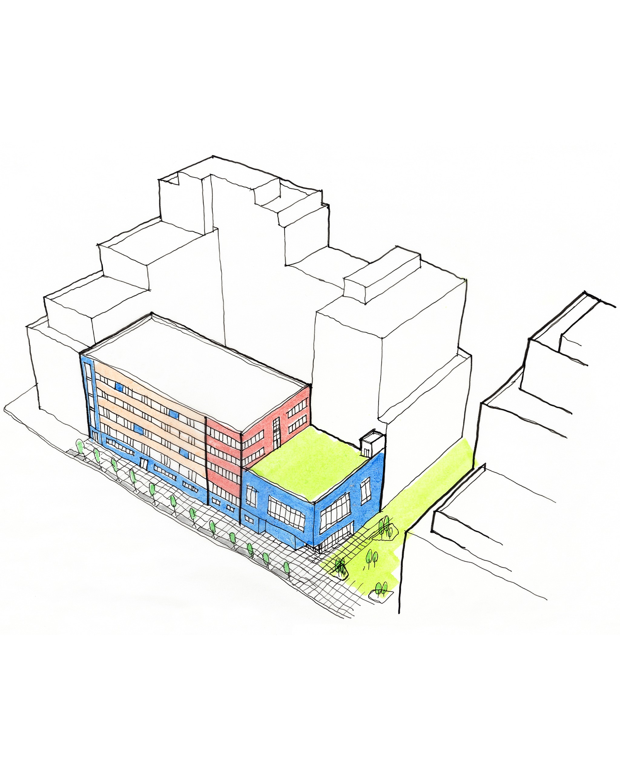 El Corazón del Bronx aerial drawing