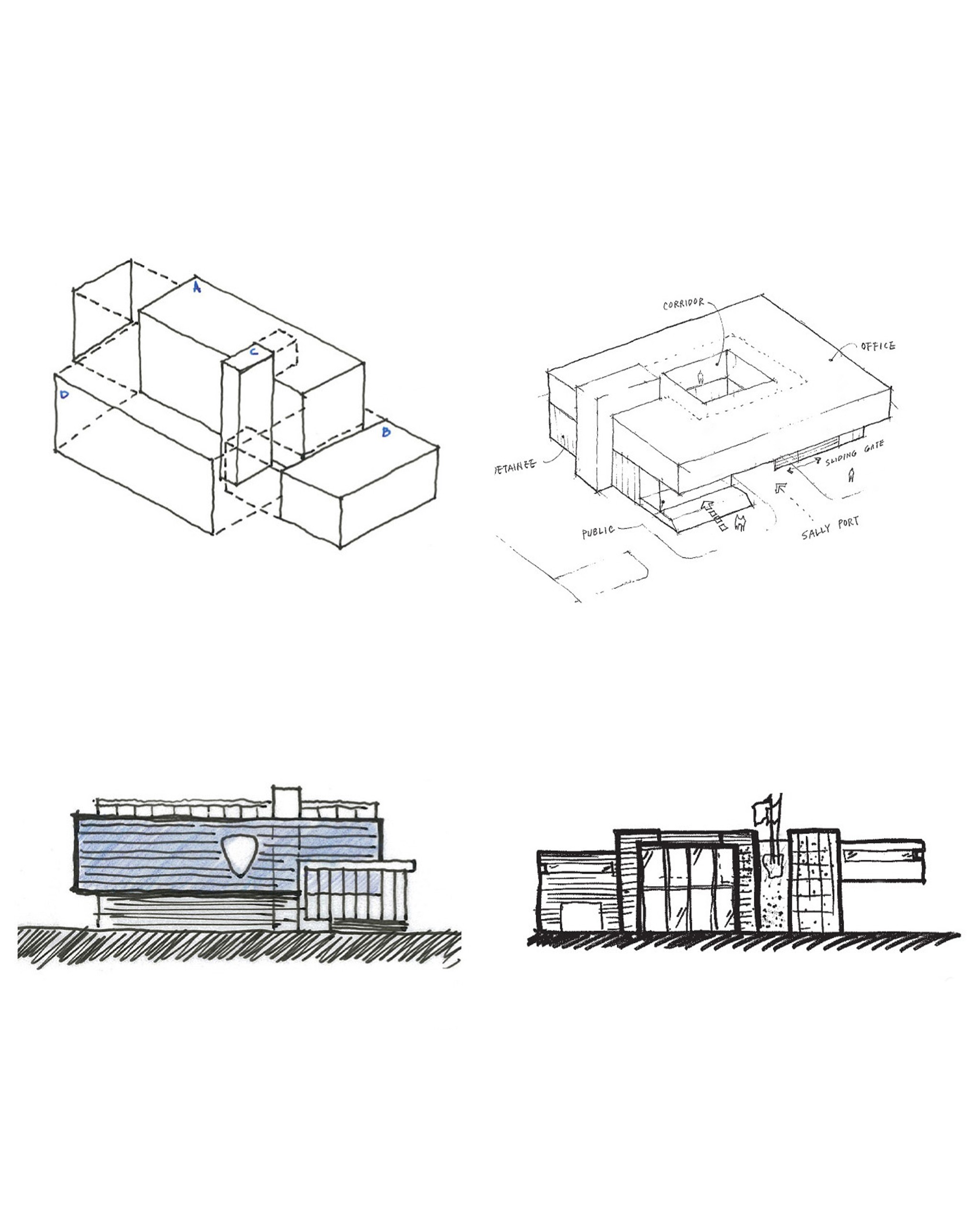 PD_11 (2)_V2_8x10 Drawings of the police facility during the design process